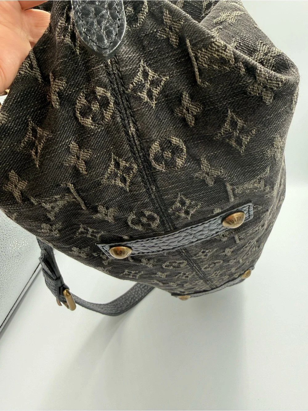 Louis Vuitton Black Monogram Denim Neo Cabby Tote with Detachable CB Strap - Picture 5 of 14
